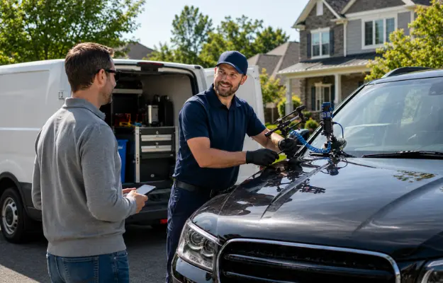 mobile-technician-repairing-suv-windshield-beside-suburban-service-van mobile-technician-repairing-suv-windshield-beside-suburban-service-van